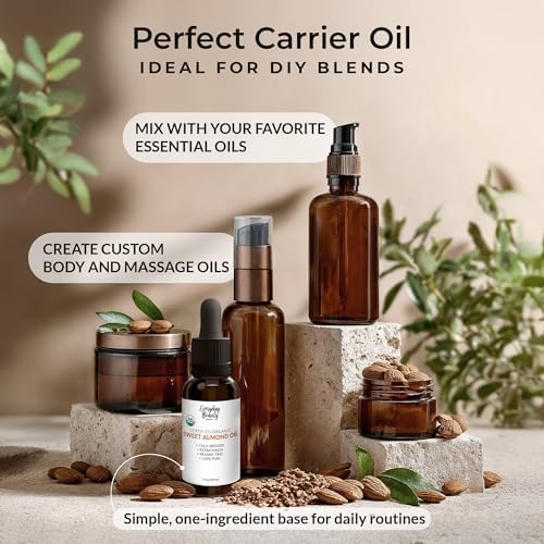 Lightweight non greasy sweet almond carrier oil bottle for body massage