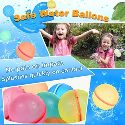Kids playing an outdoor summer backyard game throwing colorful 98K silicone splash water balloons