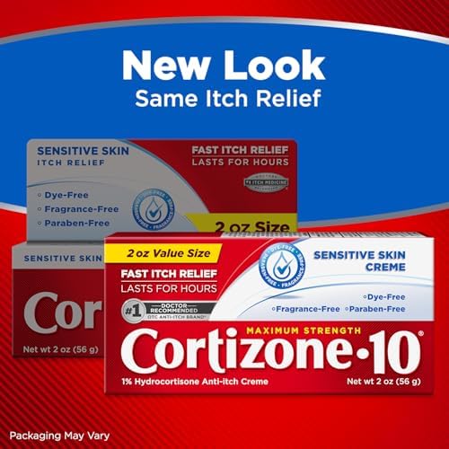 Cortizone 10 hydrocortisone 1 percent cream for eczema and rash relief for sensitive skin.