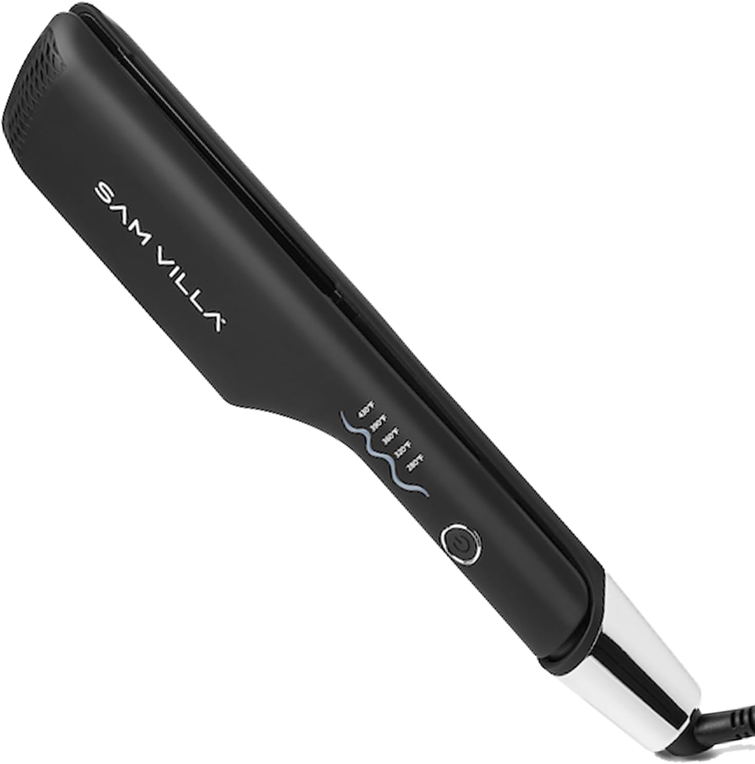 Sam Villa Pro Results Double-Barrel Hair Waver Iron front view showcasing dual ceramic barrels.