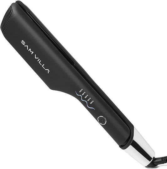 Sam Villa Pro Results Double-Barrel Hair Waver Iron front view showcasing dual ceramic barrels.