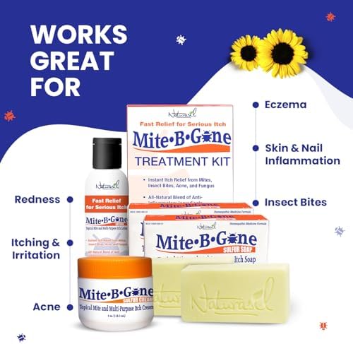 Back label of Mite-B-Gone 10 percent sulfur soap showing directions and full ingredients list