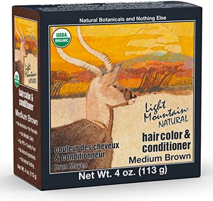 Organic henna hair powder and botanical ingredients label view