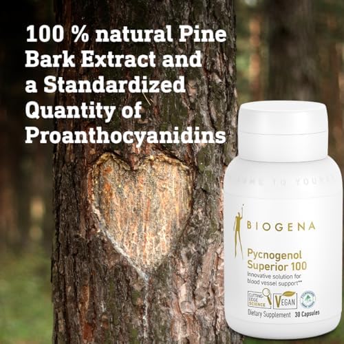 Biogena Pycnogenol antioxidant health supplement box and bottle