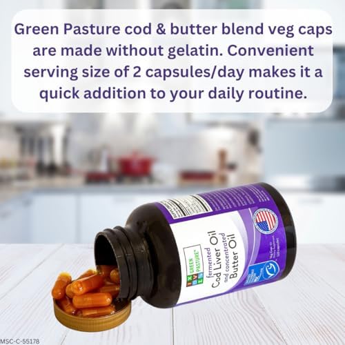 Green Pasture Butter Oil and Fermented Cod Liver Oil Blend packaging side view