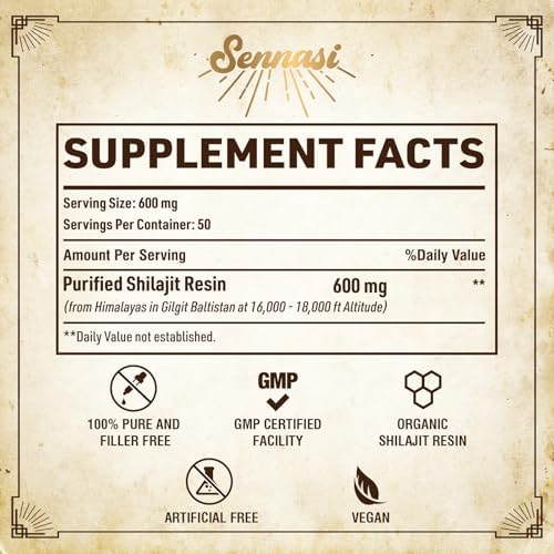 Sennasi 600mg shilajit resin lifestyle and product display