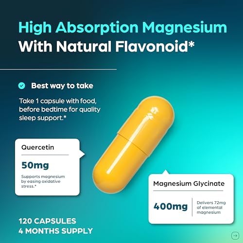 Sandhu's Magnesium Glycinate 400mg chelated mineral capsules bottle with gluten free and soy free labels visible