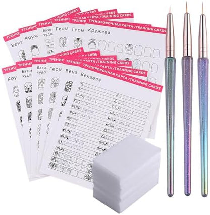 STZPRONAIL practice nails for nail art book front view showing reusable training template sheets