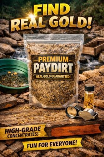 Zurjy Paydirt 1 Pack close up view of gold flakes and pay dirt sediment