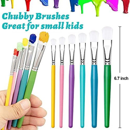 Demonstration of washing the YGAOHF kids paintbrushes easily with soap and water