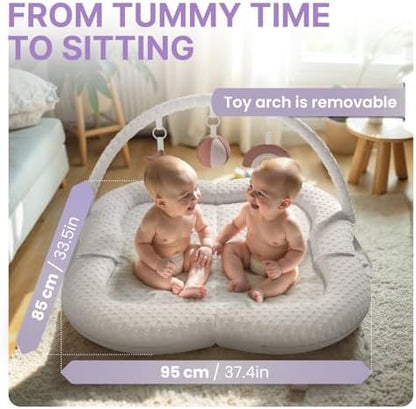 Close up of Wendiway baby mat textured grey fabric