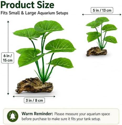 Premium artificial green foliage safe for goldfish and reptile terrariums.