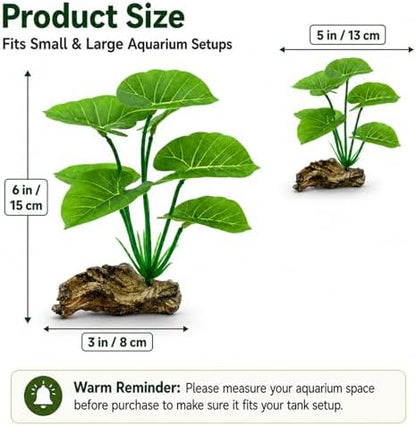 Premium artificial green foliage safe for goldfish and reptile terrariums.