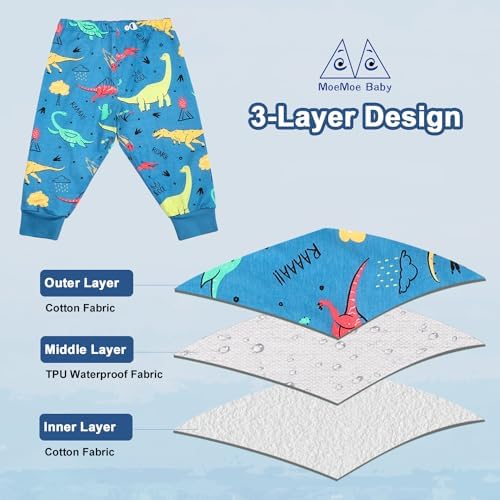 MOEMOE BABY Reusable Training Shorts showcasing the elastic waistband and pink strawberry pattern.