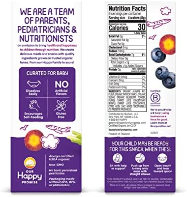 Happy Baby organic teething wafers individual packaging packets inside the box