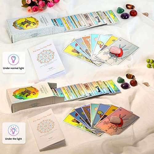 Close up of MagicSeer rainbow tarot card artwork