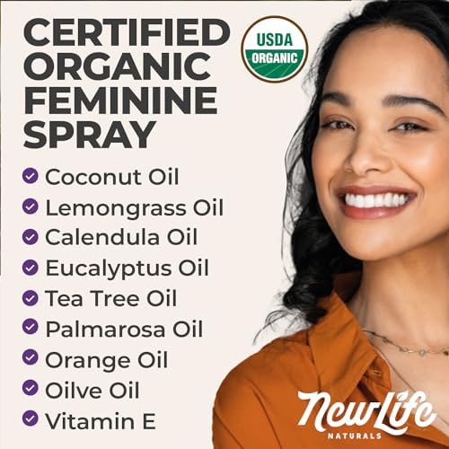 Organic ingredients label of NewLife Naturals intimate moisturizer for dryness relief