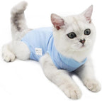 Coppthinktu Cat Recovery Suit Large Blue front view
