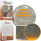Bussani Lice Comb front view showing stainless steel teeth for professional nit removal.