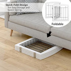 PAWLAND freestanding dog gate completely folded flat for easy storage