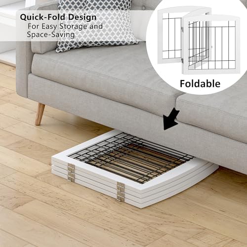 PAWLAND freestanding dog gate completely folded flat for easy storage