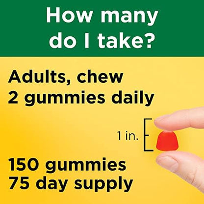 Nature Made 150 count chewable vitamin D3 gummies bottle directions for use