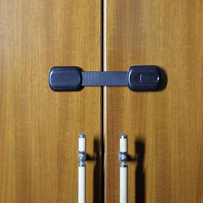 Close up of Bates Choice baby proofing strap lock