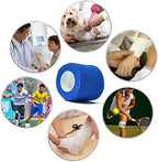 Close up of cohesive athletic tape roll demonstrating the breathable porous fabric texture