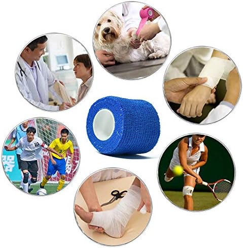 Close up of cohesive athletic tape roll demonstrating the breathable porous fabric texture