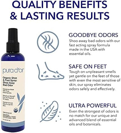 Natural essential oil foot spray for gym and sports shoes