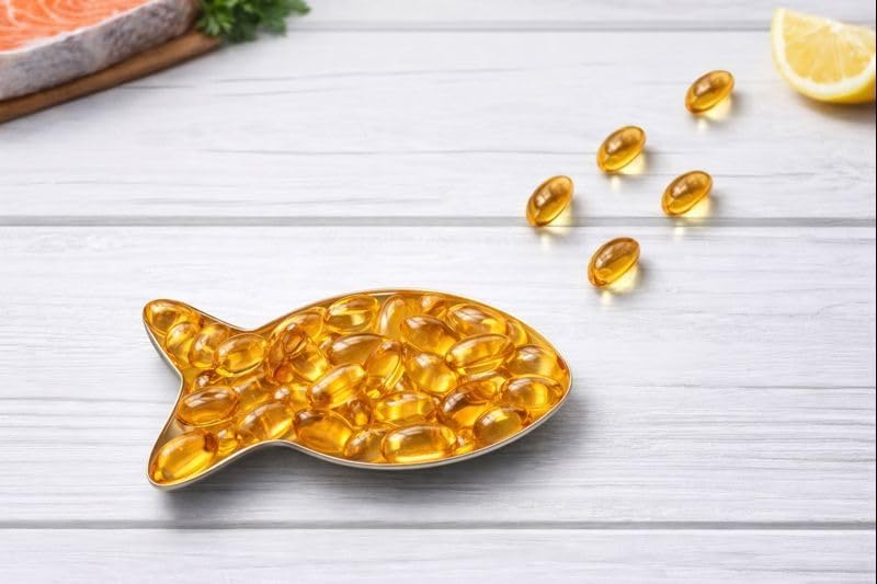 Health Aid 60 count EPA capsules bottle lifestyle arrangement
