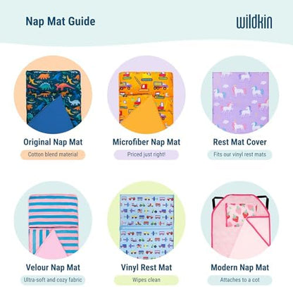 Wildkin Jurassic Dinosaurs pattern kids sleeping mat setup for daycare rest time