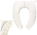 Deeki Foldable Portable Potty Seat front view of white travel toilet training seat