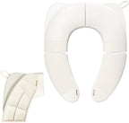 Deeki Foldable Portable Potty Seat front view of white travel toilet training seat