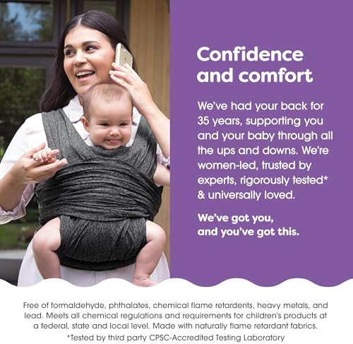 Boppy ComfyFit Adjustable Baby Carrier, 8-35lbs, Heathered Gray, Hybrid Carrier, Newborn to Toddler with Adjustable Straps & Comfort of A Baby Wrap - Image 6