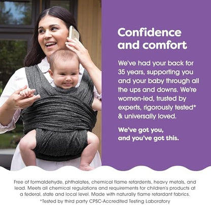 Boppy ComfyFit Adjustable Baby Carrier, 8-35lbs, Heathered Gray, Hybrid Carrier, Newborn to Toddler with Adjustable Straps & Comfort of A Baby Wrap - Image 6