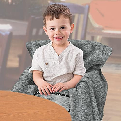 Summer Infant 2-in-1 cushy cart cover folded compactly into its attached self contained gray travel pouch.