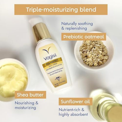 Fast-absorbing texture of Vagisil hypoallergenic intimate skin protectant.