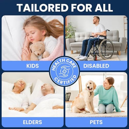 AllSett Health 125 gram heavy duty bed liner used on a wheelchair cushion
