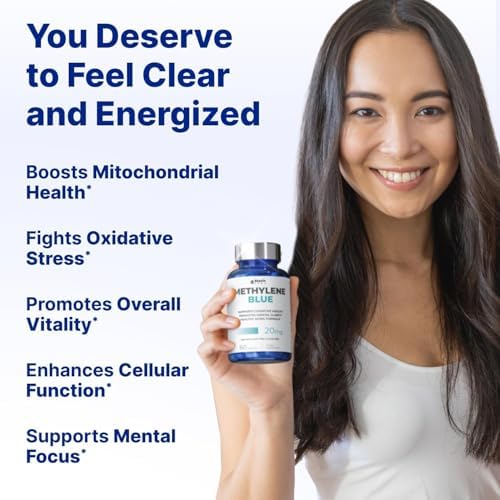 Stanis Labs Methylene Blue memory supplement side panel showing 60 vegan servings