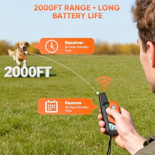 IP67 waterproof remote collar receiver designed for medium and large dogs