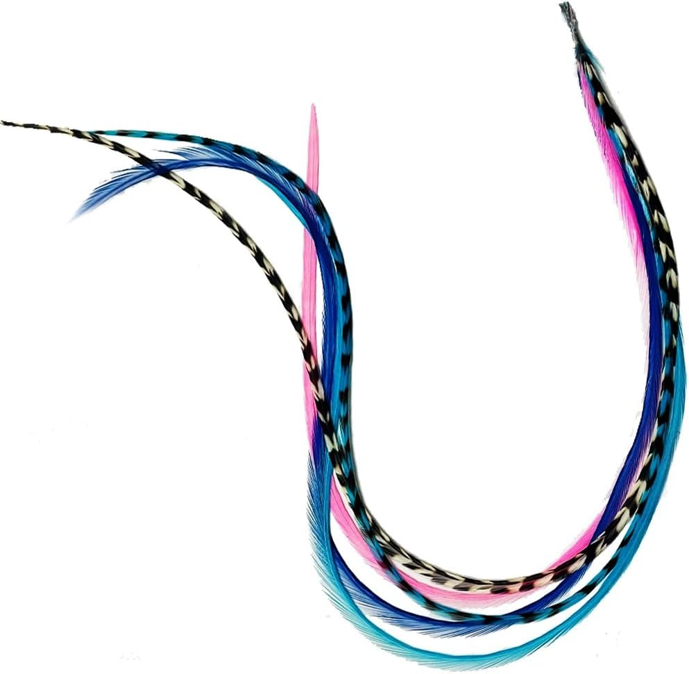 Sexy Sparkles multi color feather hair extension front view