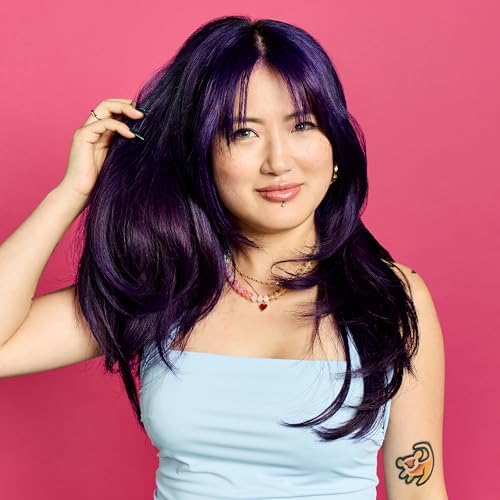 Vibrant purple semi permanent hair dye conditioning formula packaging