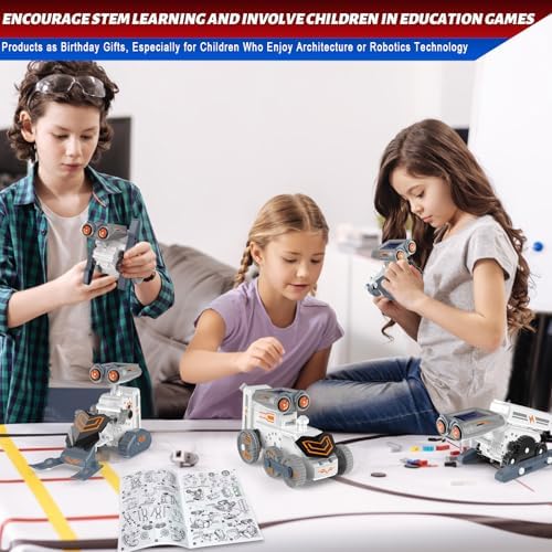 Close up view of the 191 premium ABS plastic pieces and solar panel unit included in the STEM learning kit.