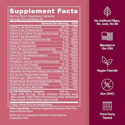 Eu Natural Glow Prenatal Vitamins top view of cap