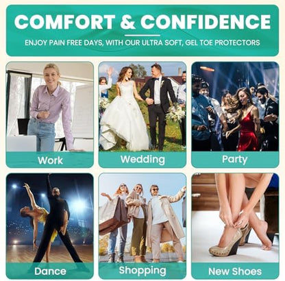 Latex-free gel toe cushions for preventing friction and toenail loss