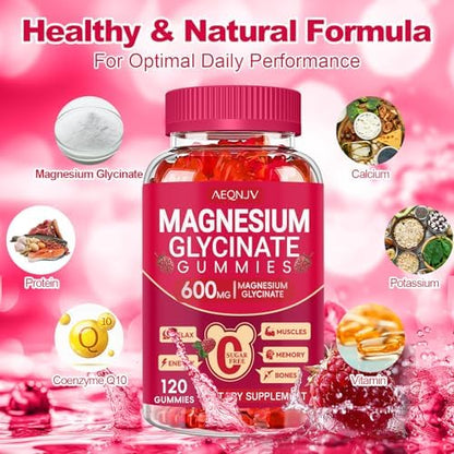 Cytona magnesium glycinate 600mg dietary supplement for muscle relaxation and sleep support showing product benefits