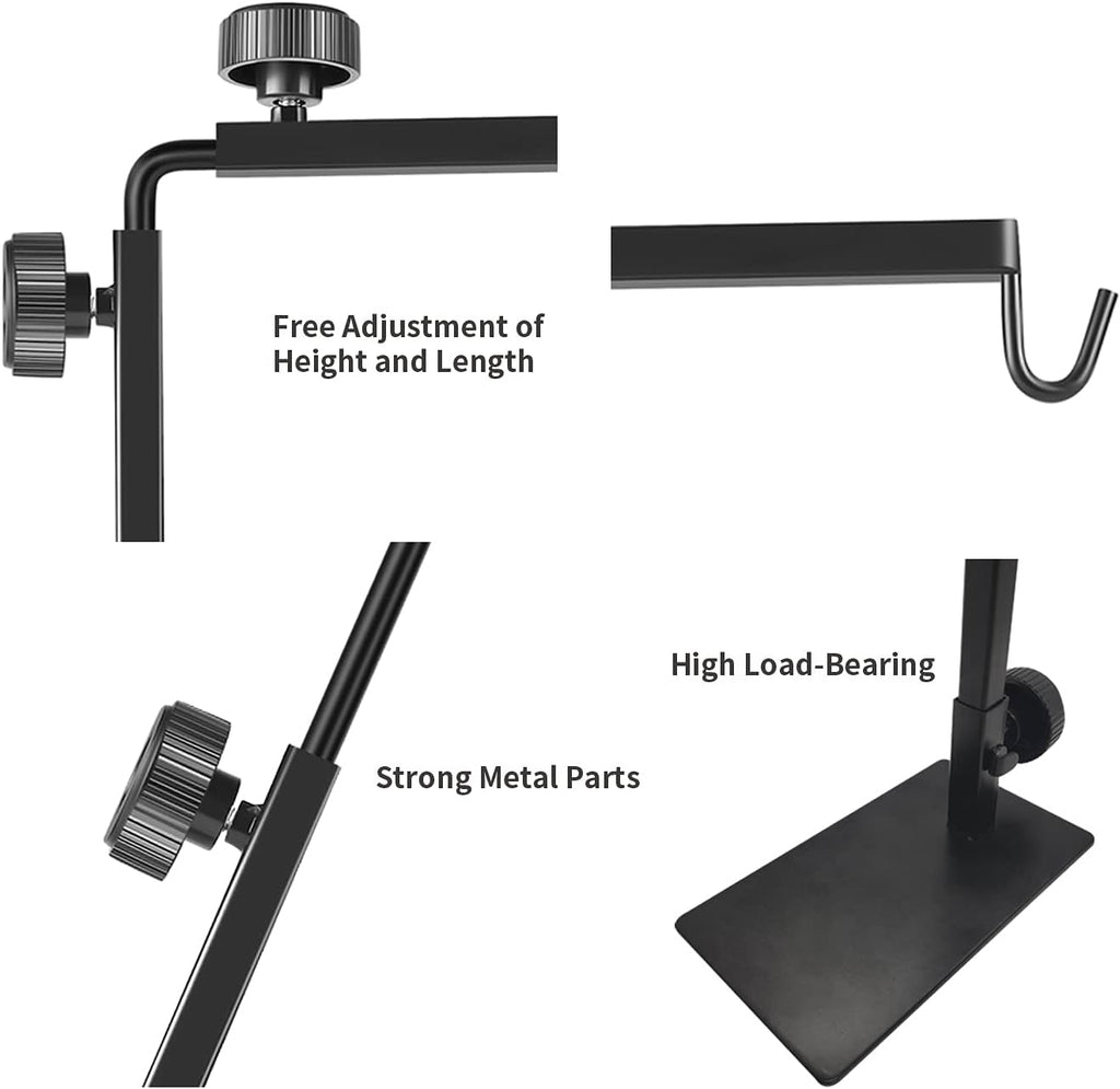Base design of the reptile lamp stand sliding beneath a glass tank