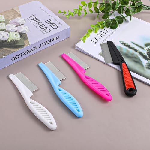 Ergonomic anti-slip handle on metal lice removal tool