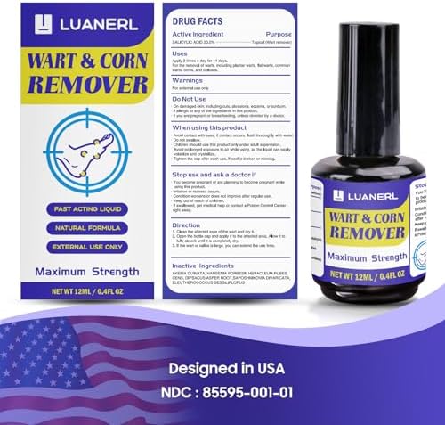 Luanerl skincare solution packaging showing 0.4 fluid ounce bottle size.